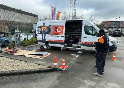 Installation de double borne de recharge